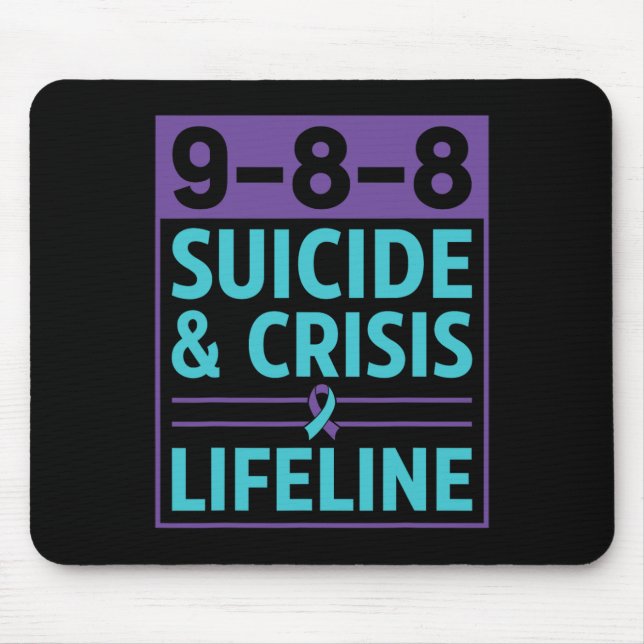 988 Suicide And Crisis Lifeline Suicide Prevention Mouse Pad (Front)