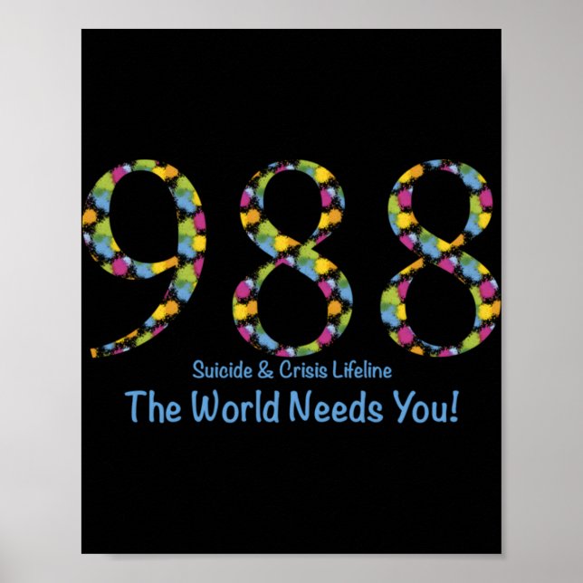 988 Suicide And Crisis Lifeline The World Needs Yo Poster (Front)