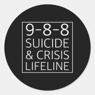 988 - Suicide Awareness Crisis Lifeline 988 Classic Round Sticker