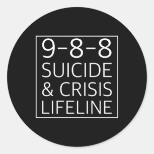 988 Suicide Awareness Crisis Lifeline 988  Classic Round Sticker