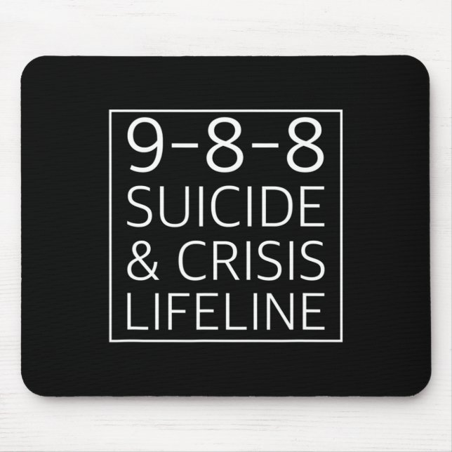 988 - Suicide Awareness Crisis Lifeline 988  Mouse Pad (Front)