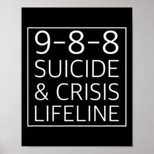 988 - Suicide Awareness Crisis Lifeline 988  Poster