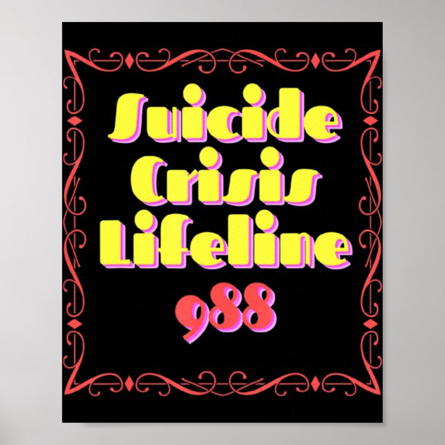 988 Suicide Crisis Lifeline 988  Poster (Front)