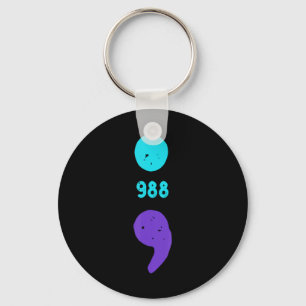 988 Suicide Prevention 988 Comma Key Ring