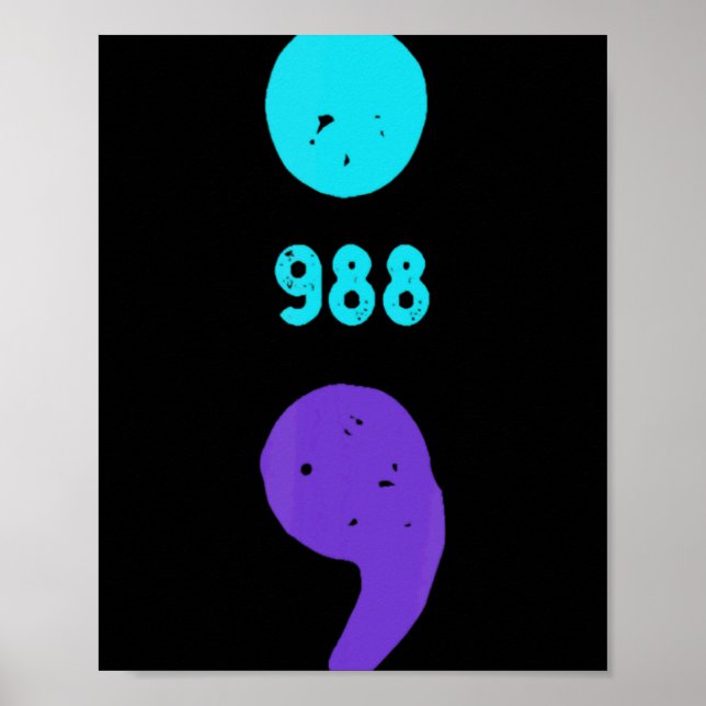 988 Suicide Prevention 988 Comma  Poster (Front)