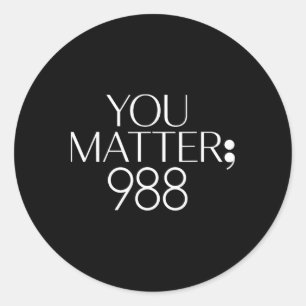 988 Suicide Prevention Awareness _1 Classic Round Sticker