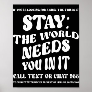 988 Suicide Prevention Awareness Broken Crayons St Poster