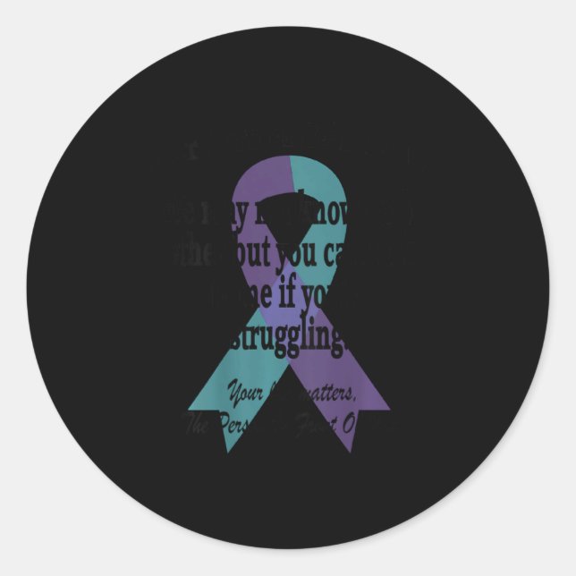 988 Suicide Prevention Awareness Dear Person Behin Classic Round Sticker (Front)