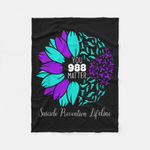 988 Suicide Prevention Awareness Semi-colon You  Fleece Blanket