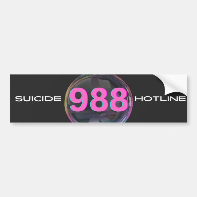 988 Suicide Prevention Bumper Sticker - P (Front)