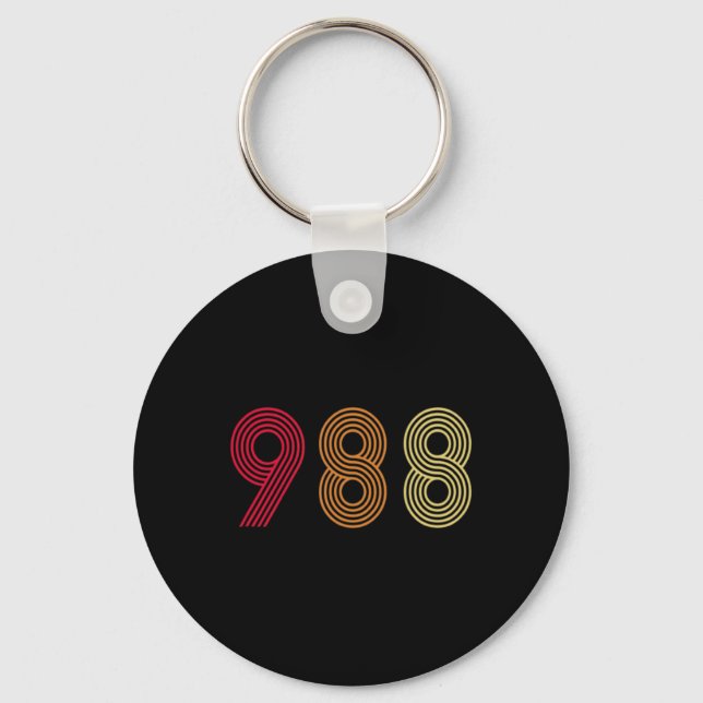 988 Suicide Prevention Hotline Health Mental Aware Key Ring (Front)