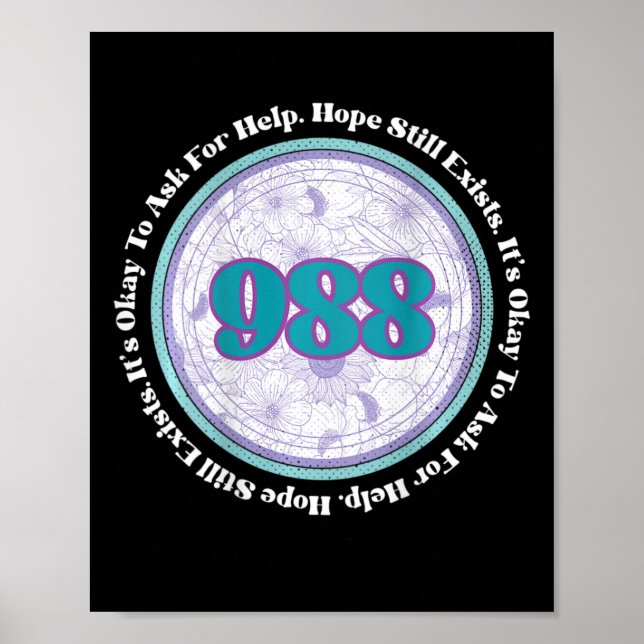 988 Suicide Prevention It's Okay To Ask For Help B Poster (Front)