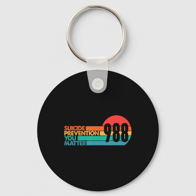 988 Suicide Prevention Lifeline 988 Awareness 988  Key Ring (Front)
