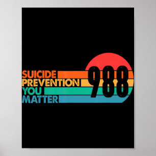 988 Suicide Prevention Lifeline 988 Awareness 988  Poster