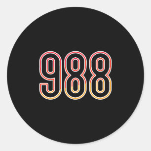 988 Tee Suicide Prevention Hotline Health Awarenes Classic Round Sticker