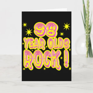 98 Year Olds Rock! (Pink) Greeting Card