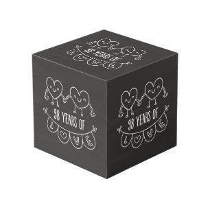 98th Anniversary Gift Chalk Hearts Cube