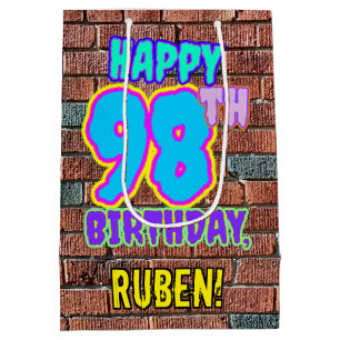 98th Birthday: Fun, Urban Graffiti Inspired Look Medium Gift Bag