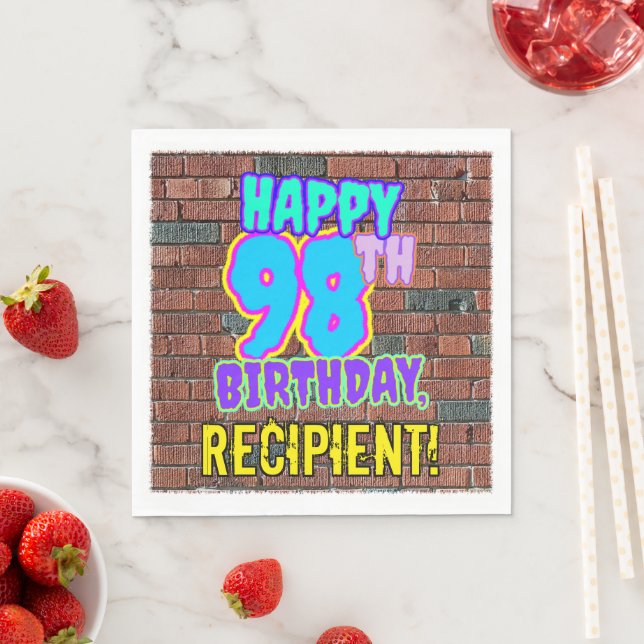 98th Birthday ~ Fun, Urban Graffiti Inspired Look Napkin (Insitu)