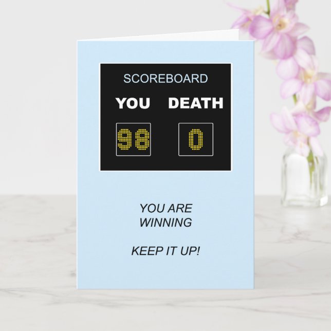 98th Birthday Scoreboard Card (Orchid)