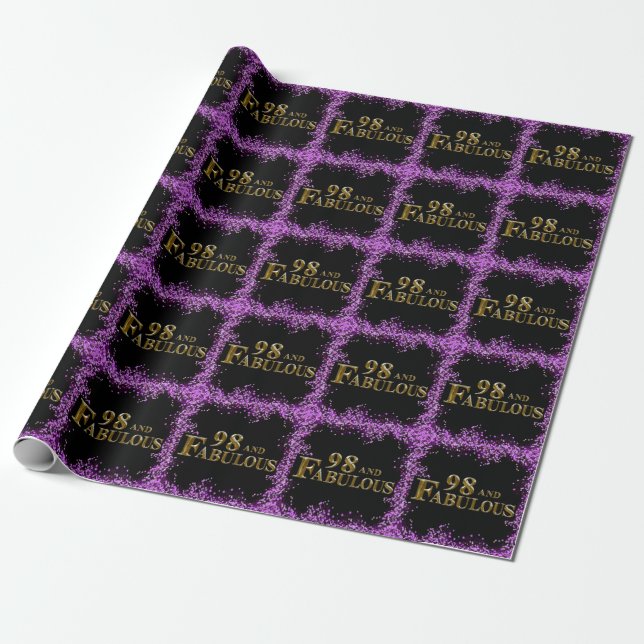 98th Birthday  Wrapping Paper (Unrolled)