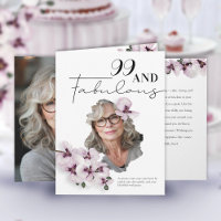 99 & Fabulous Orchid Photo Birthday Greeting Card