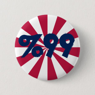 99% in Red, White and Blue Button