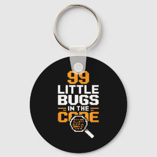 99 little bugs in code funny programmer saying 99 key ring