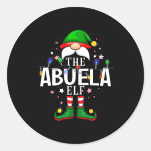 99 Matching Christmas Elf Family Pjs - Abuela Elf Classic Round Sticker