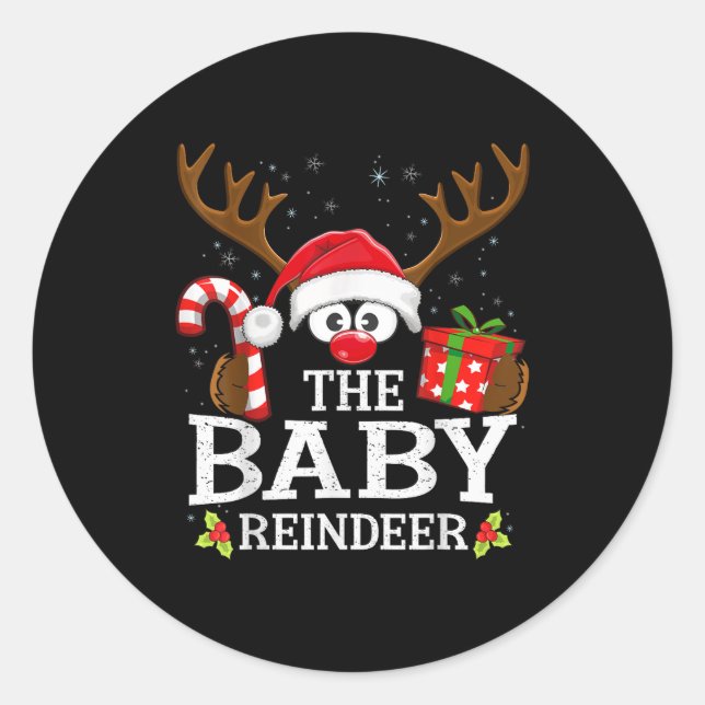 99 Matching Christmas Reindeer Squad - Uni-adults  Classic Round Sticker (Front)