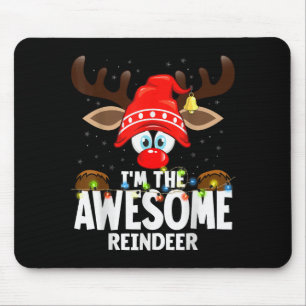 99 Matching Christmas Reindeer - Uni-adults, Black Mouse Pad