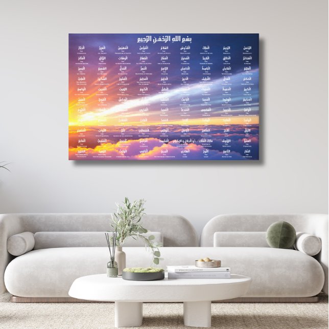 99 Names Of Allah, A Stretched Canvas Print (Creator Uploaded)