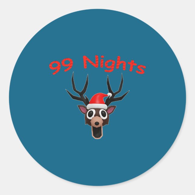 99 Nights Christmas Deer Gamer Fan Merch  Classic Round Sticker (Front)