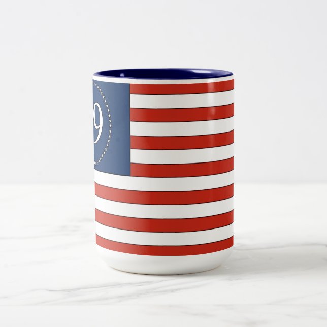 99% Old Glory pattern patriotic coffee mug (Center)
