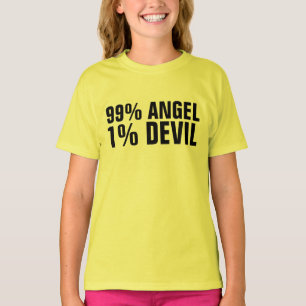 99 PERCENT ANGEL 1% DEVIL kids girls T-shirts