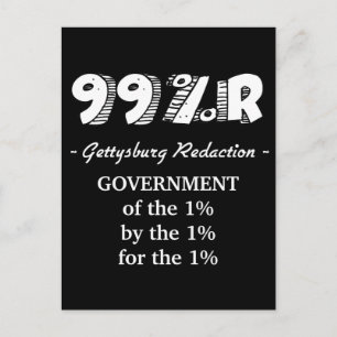 99%r Gettysburg Address government of 1% Postcard