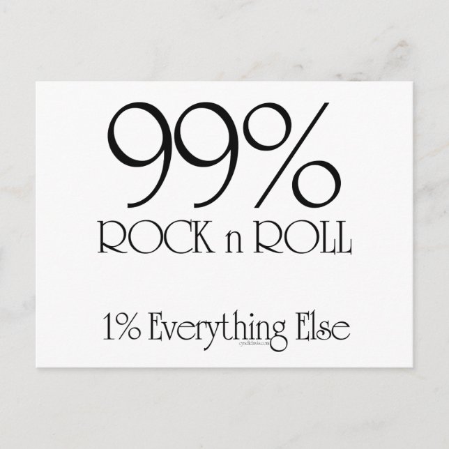 99% Rock n Roll Postcard (Front)