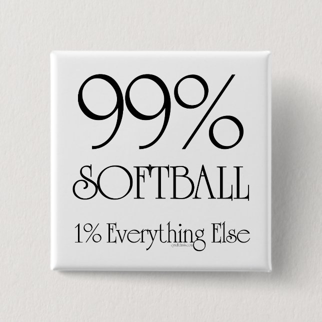 99% Softball 15 Cm Square Badge (Front)