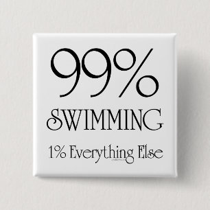 99% Swimming 15 Cm Square Badge