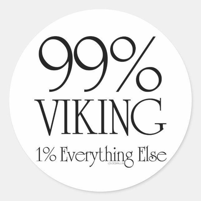 99% Viking Classic Round Sticker (Front)