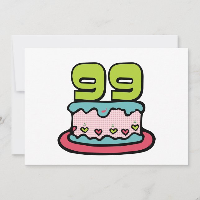99 Year Old Birthday Cake Card (Front)
