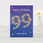 99th Birthday - 99 in Stars - Blue - Age 99 Card