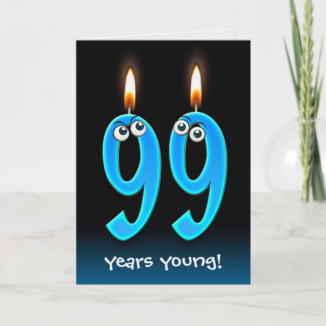 99th Birthday Candles with Eyeballs Card (Front)
