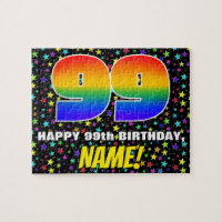 99th Birthday — Fun, Colourful Star Field Pattern