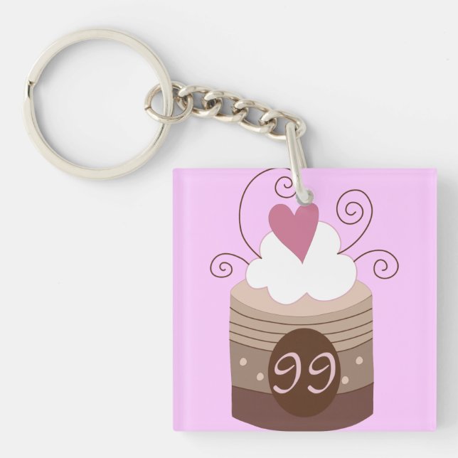 99th Birthday Gift Ideas For Her Key Ring (Front)