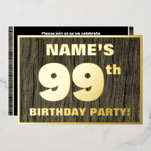 99th Birthday Party: Bold, Faux Wood Grain Pattern