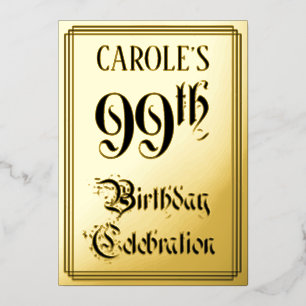 99th Birthday Party — Elegant Script + Custom Name