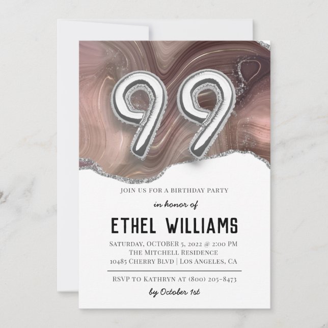 99th Birthday Party Invitation (Front)