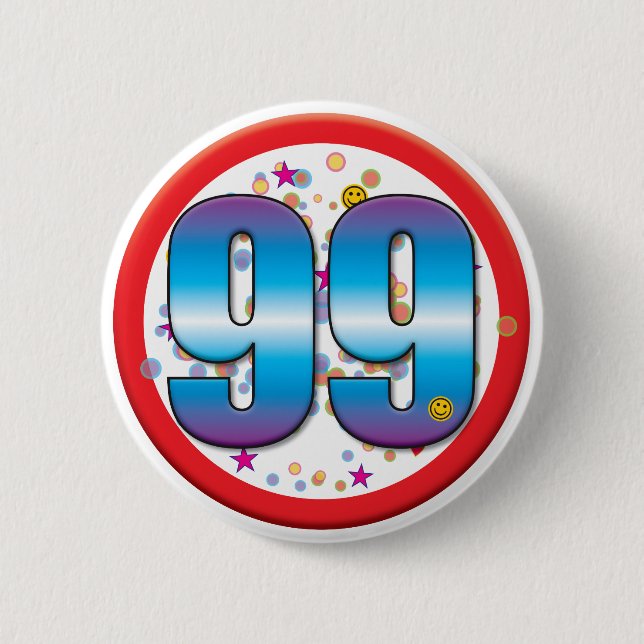 99th Birthday v2 6 Cm Round Badge (Front)