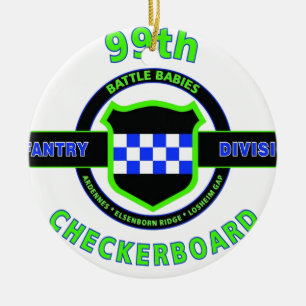 99TH INFANTRY DIVISION "CHECKERBOARD" DIVISION CERAMIC TREE DECORATION